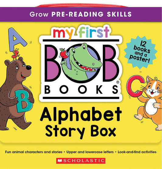 My First Bob Books - Alphabet Story Box of 12 Paperbacks | Decodable Phonics, Letter sounds, Ages 3 and up, Pre-K | (Reading Readiness)