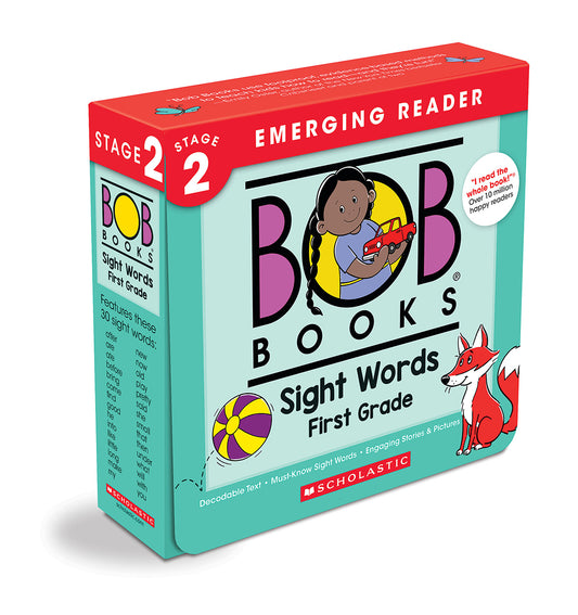 Bob Books - Sight Words First Grade Box Set of 10 Paperbacks | Decodable Phonics Books, Ages 4 and up, First Grade, Flashcards (Stage 2: Emerging Reader)