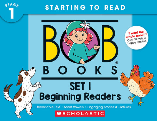 Bob Books - Set 1: Beginning Readers Hardcover Collection of 12 Stories | Decodable Phonics Stories, Ages 4 and up, Kindergarten (Stage 1: Starting to Read)