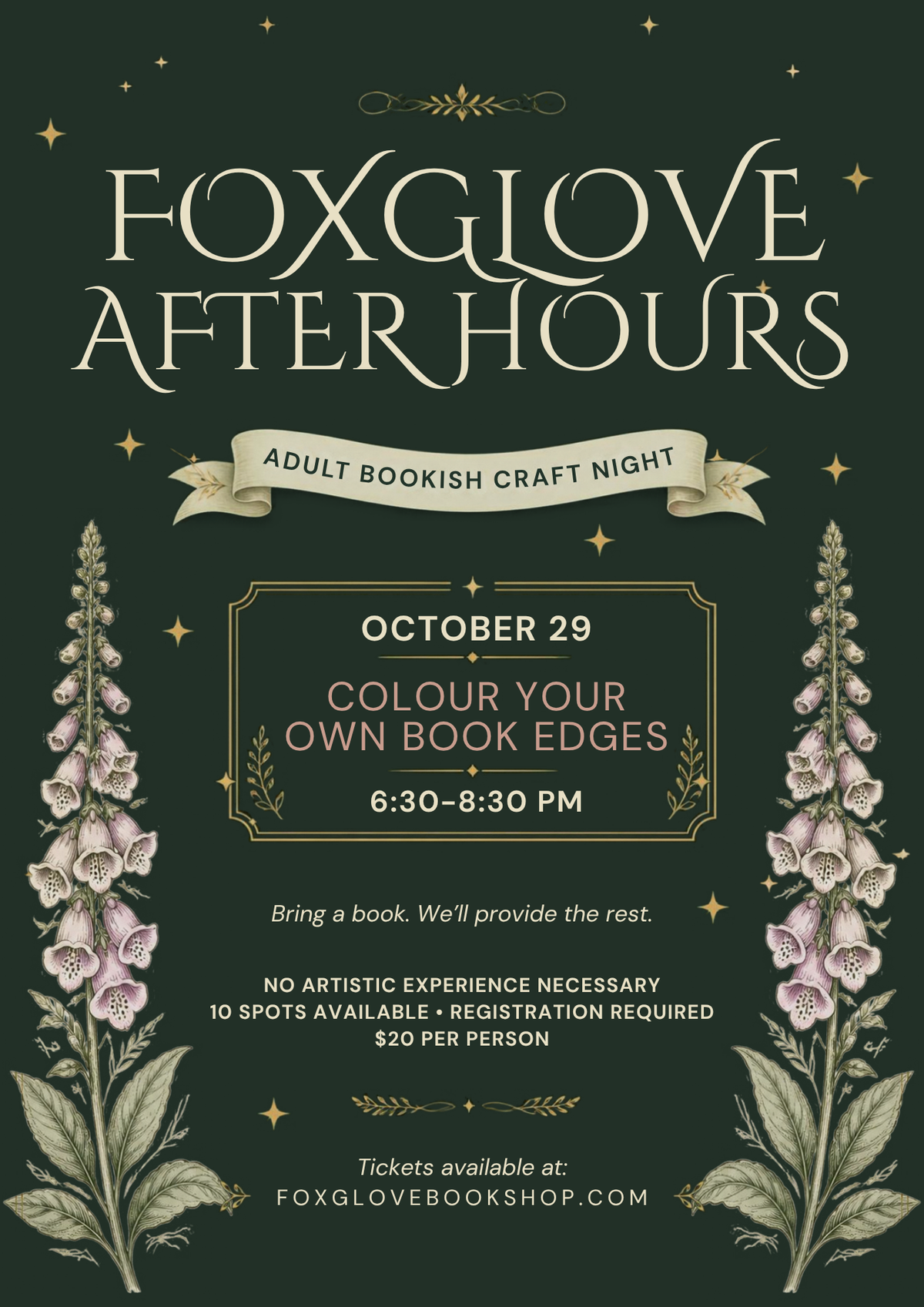 Foxglove After Hours: Colour Your Own Book Edges