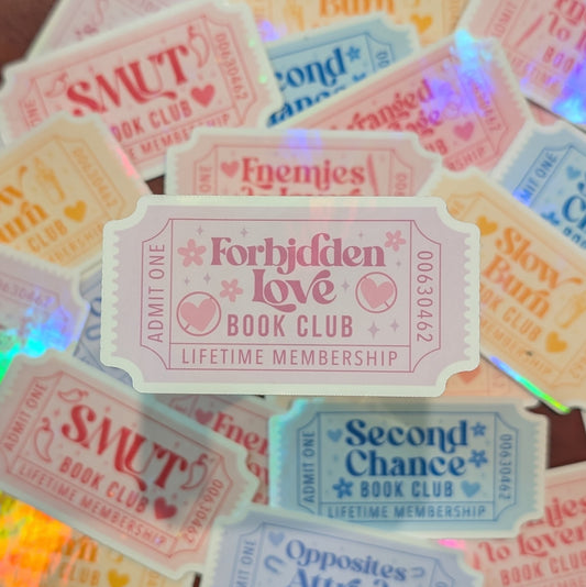 Book Club Trope Ticket Sticker – Holographic Waterproof Vinyl